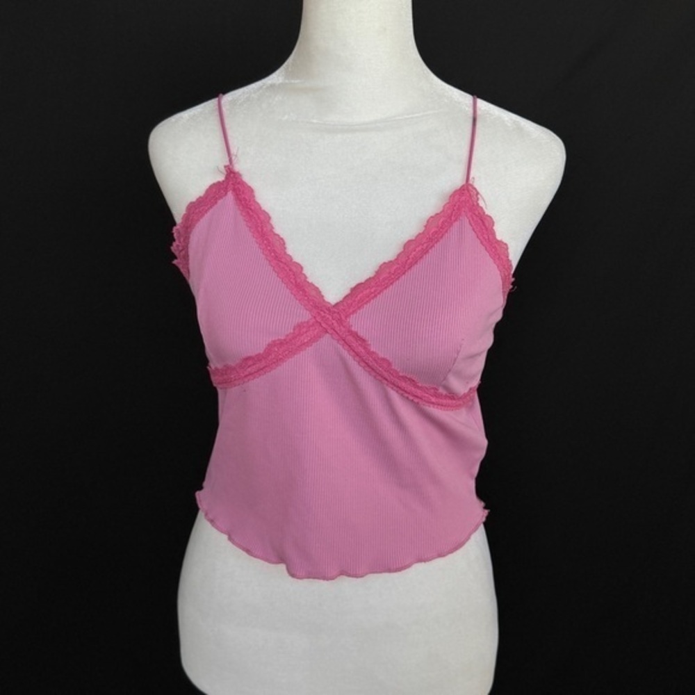 SHEIN Blush Pink Lace Crop Tank